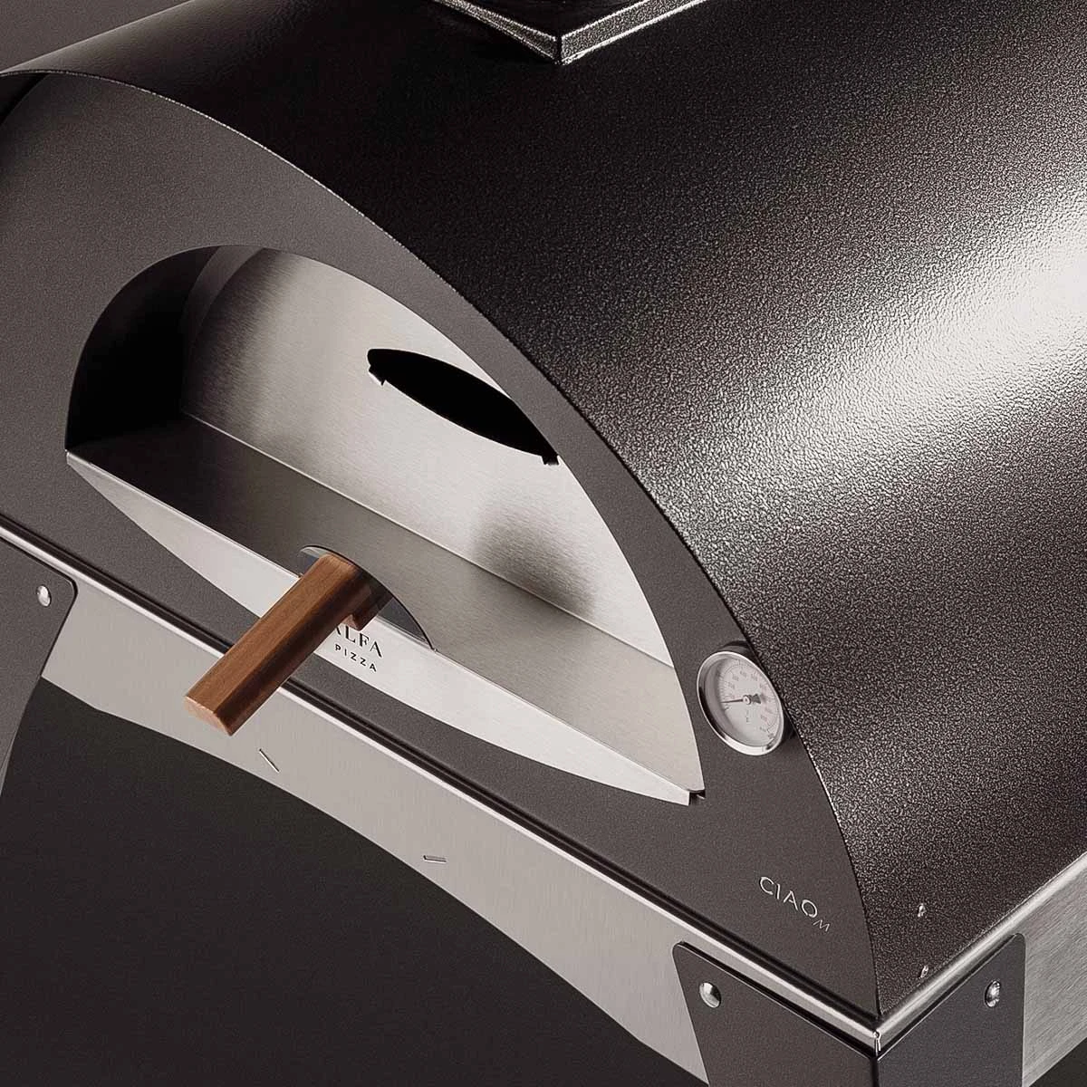 Alfa Forni Pizzaofen Moderno Ciao 2 Pizze, Holz-Backofen, Grau 3 Alfa Forni Pizzaofen Moderno Ciao 2 Pizze, Holz-Backofen, Grau – Bild 3